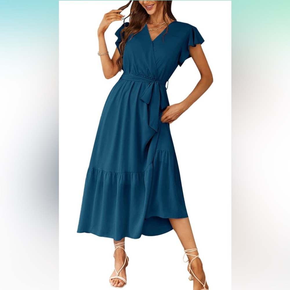 Flowy Boho Chic Teal Dress